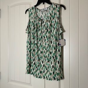 XL Kasper Printed Sleeveless Blouse